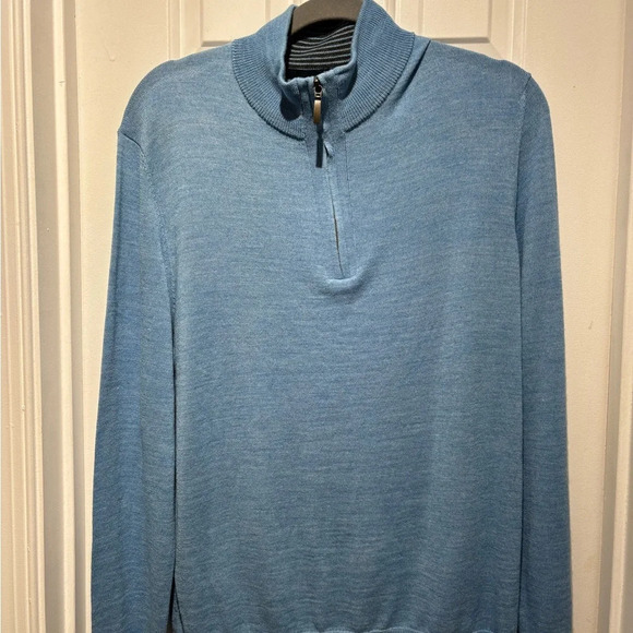 Club Room Other - NWT Club Room Blue Merino Wool Blend Quarter Zip Pullover Sweater Size M